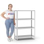 PROREGAL Fachbodenregal, Schraubsystem, lichtgrau, 4 Ebenen, 150x100x40 cm. Grundregal mit hoher Fachlast.