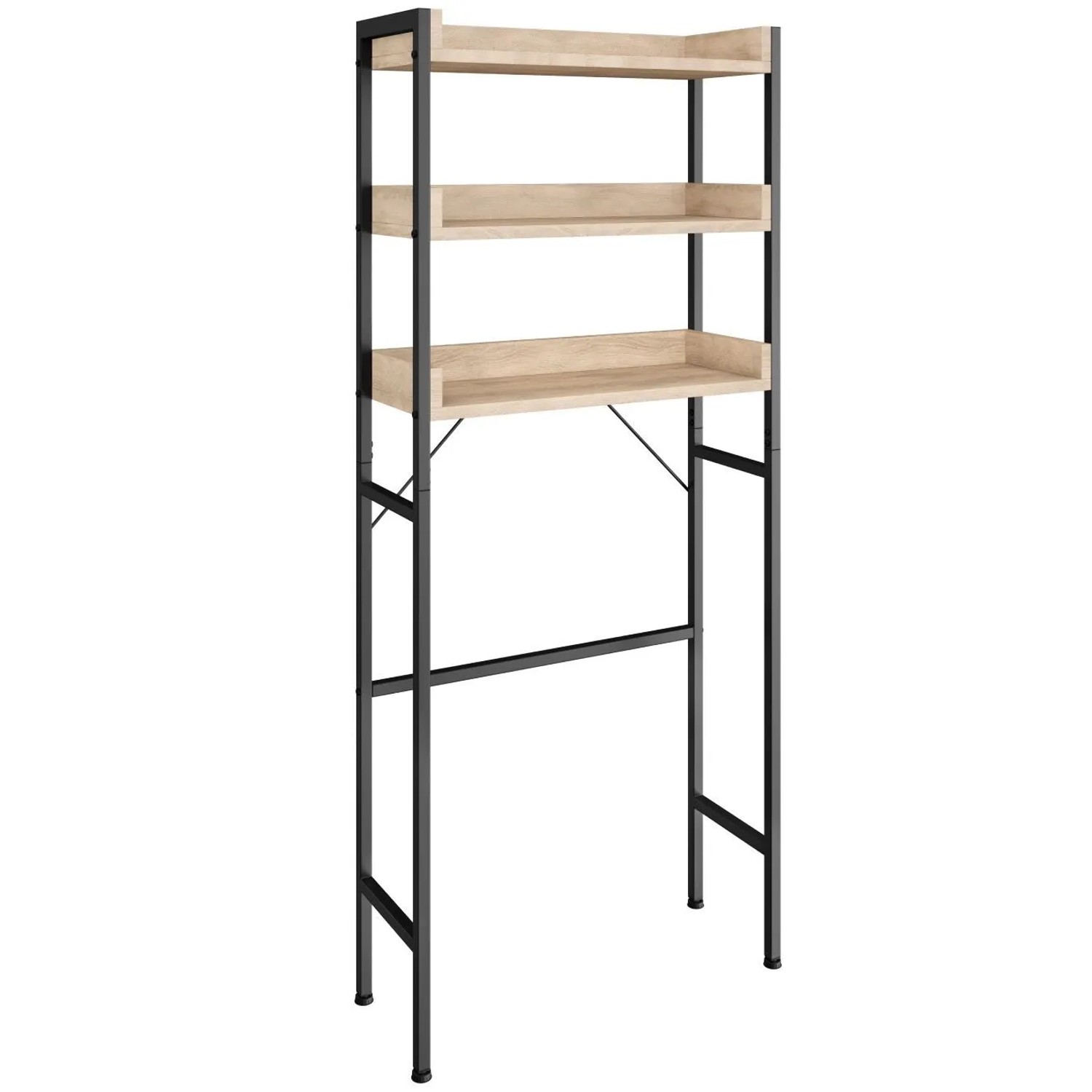 Tectake Badezimmerregal Seattle Industrial Style Holz und Stahl 67 x 25 x 165 5 cm 25 x 63 x 165 cm Industrial Holz Hell  Eiche Sonoma