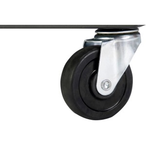 Rad des El Fuego Gasgrills San Antonio, schwarzes Rad mit silberner Halterung.