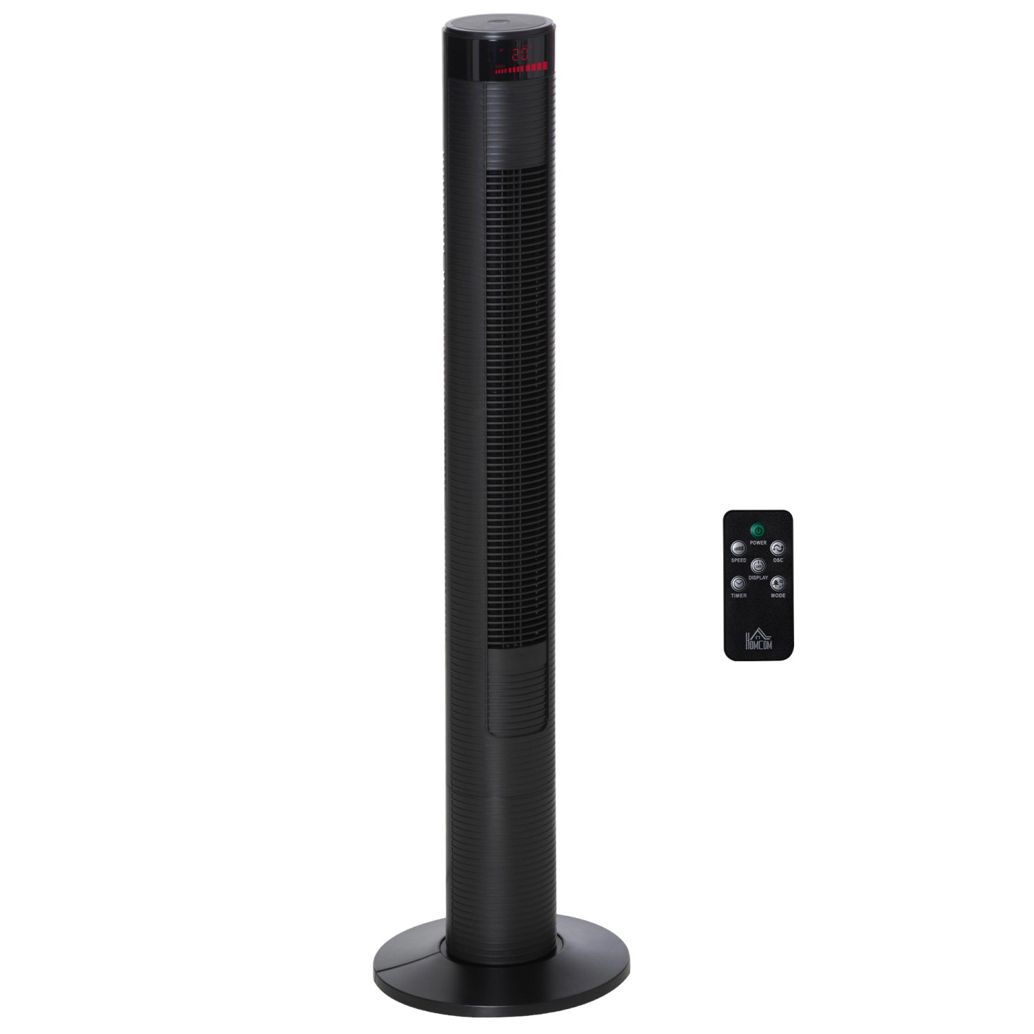 HOMCOM Turmventilator  Fernbedienung ABS Schwarz Ø315 x H117 cm günstig online kaufen