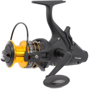 Westline Futura Angelrolle NG Runner 4000, schwarz/gold, für ambitionierte Angler.