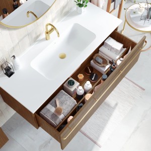 Randal Badmöbel Loa 120 cm Nussbaum: Waschbeckenunterschrank mit Auszug und Stauraum.