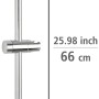 Wenko Duschstange Basic Chrom, 66cm, aus Edelstahl mit verstellbarem Brausehalter.