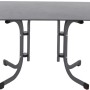 Rechteckiger, anthrazitfarbener Siena Garden Klapptisch Sola, 90x140 cm, mit Stahlgestell.