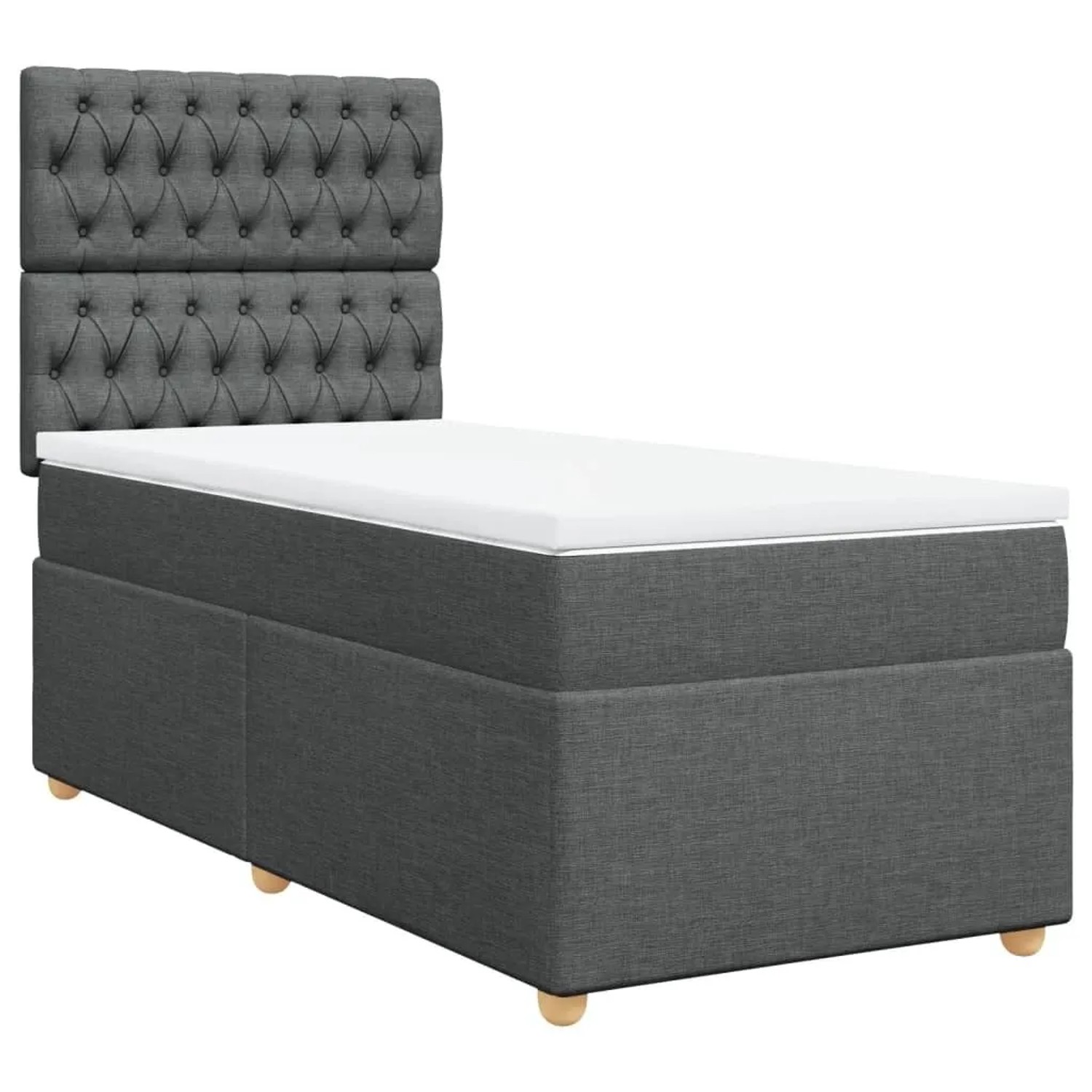 vidaXL Boxspringbett mit Matratze Dunkelgrau 90x190 cm Stoff 3291143 günstig online kaufen