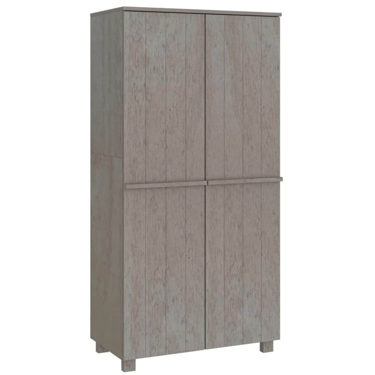 vidaXL Kleiderschrank HAMAR Hellgrau 89x50x180 cm Massivholz Kiefer 340483 günstig online kaufen