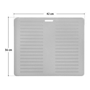Graue Taino Gusseisen Wende-Grillplatte 36x42 cm mit geriffelter Seite. Zubehör für Hero XXL Grills.