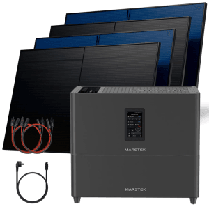SUNNIVA Balkonkraftwerk 2000W mit Solarspeicher, Wechselrichter und 4 Solarmodulen.