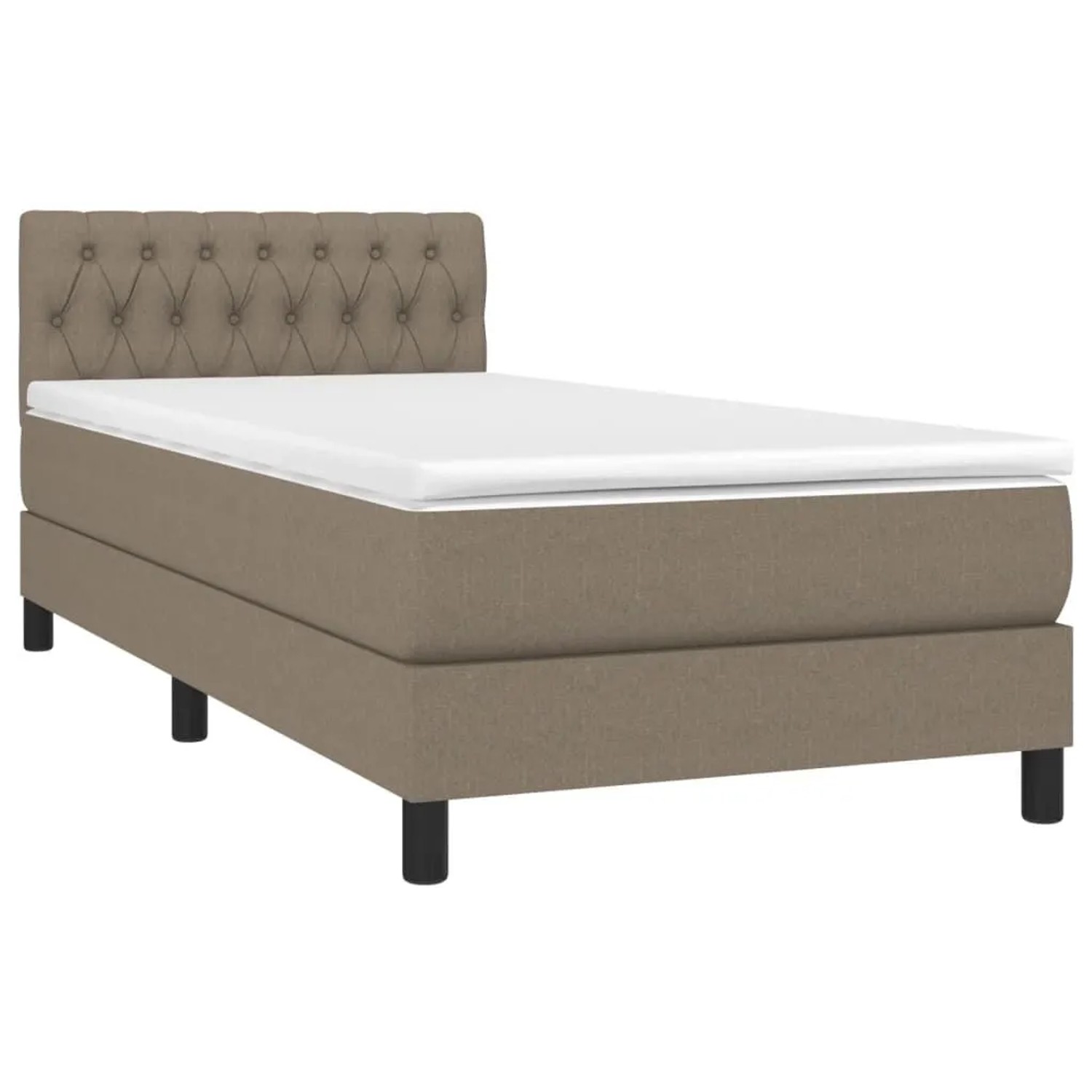 vidaXL Boxspringbett mit Matratze & LED Taupe 90x200 cm Stoff 3133369 günstig online kaufen
