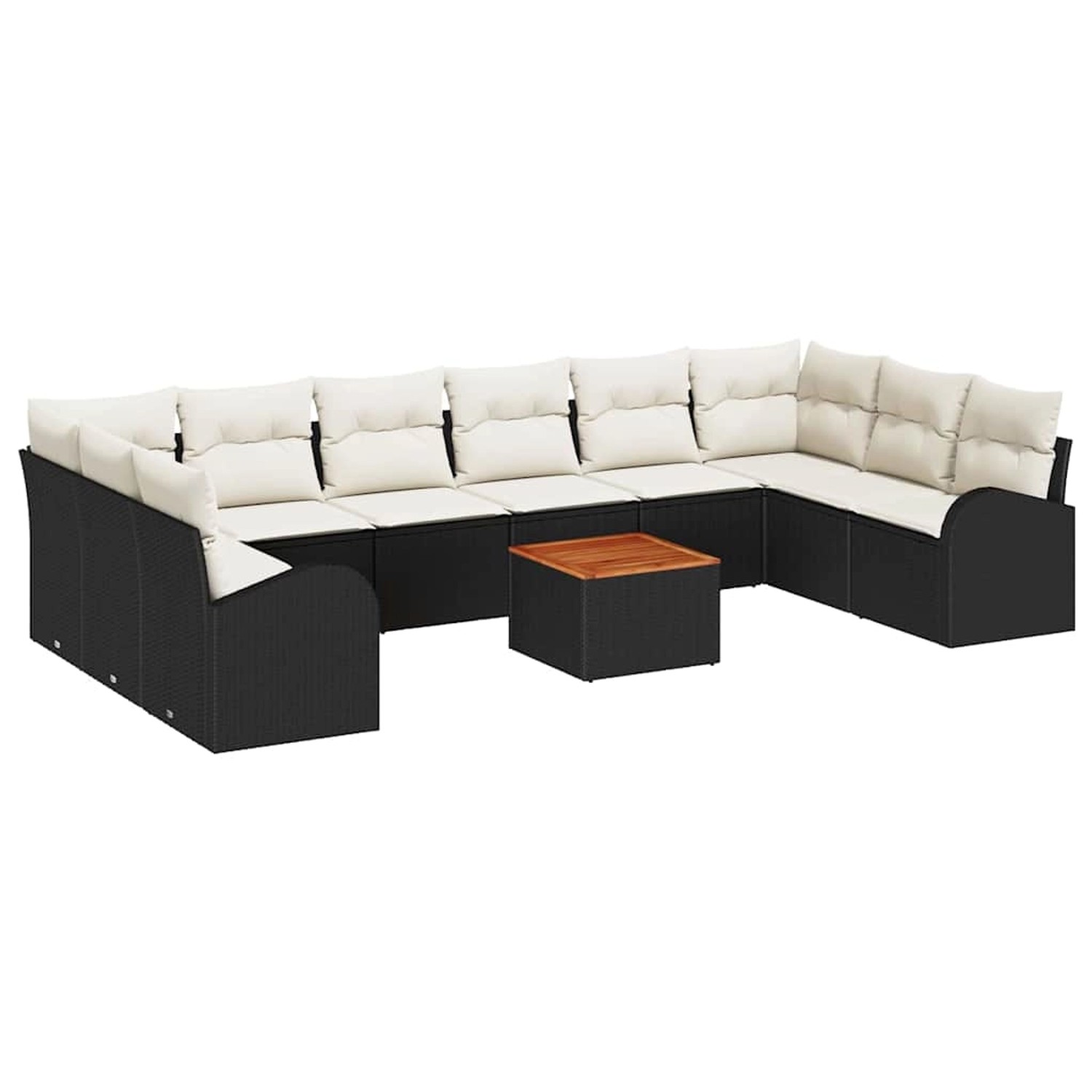 vidaXL Garten-Sofa-Set 11-Tlg Schwarz Weiß 3356297 günstig online kaufen