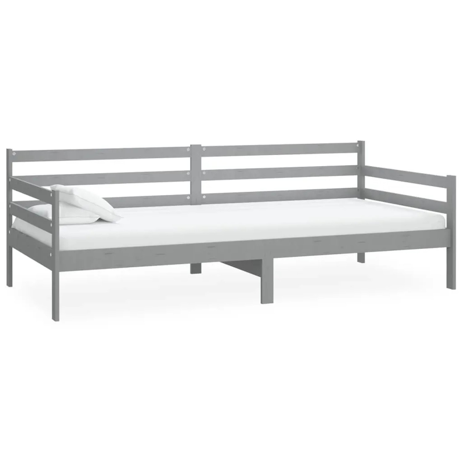 vidaXL Tagesbett mit Matratze 90x200 cm Grau Kiefer Massivholz 3083591 günstig online kaufen