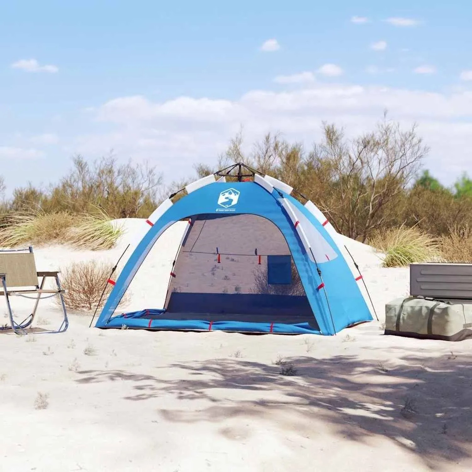 vidaXL Strandzelt 2 Personen Azurblau Quick Release Wasserdicht 4005302_4