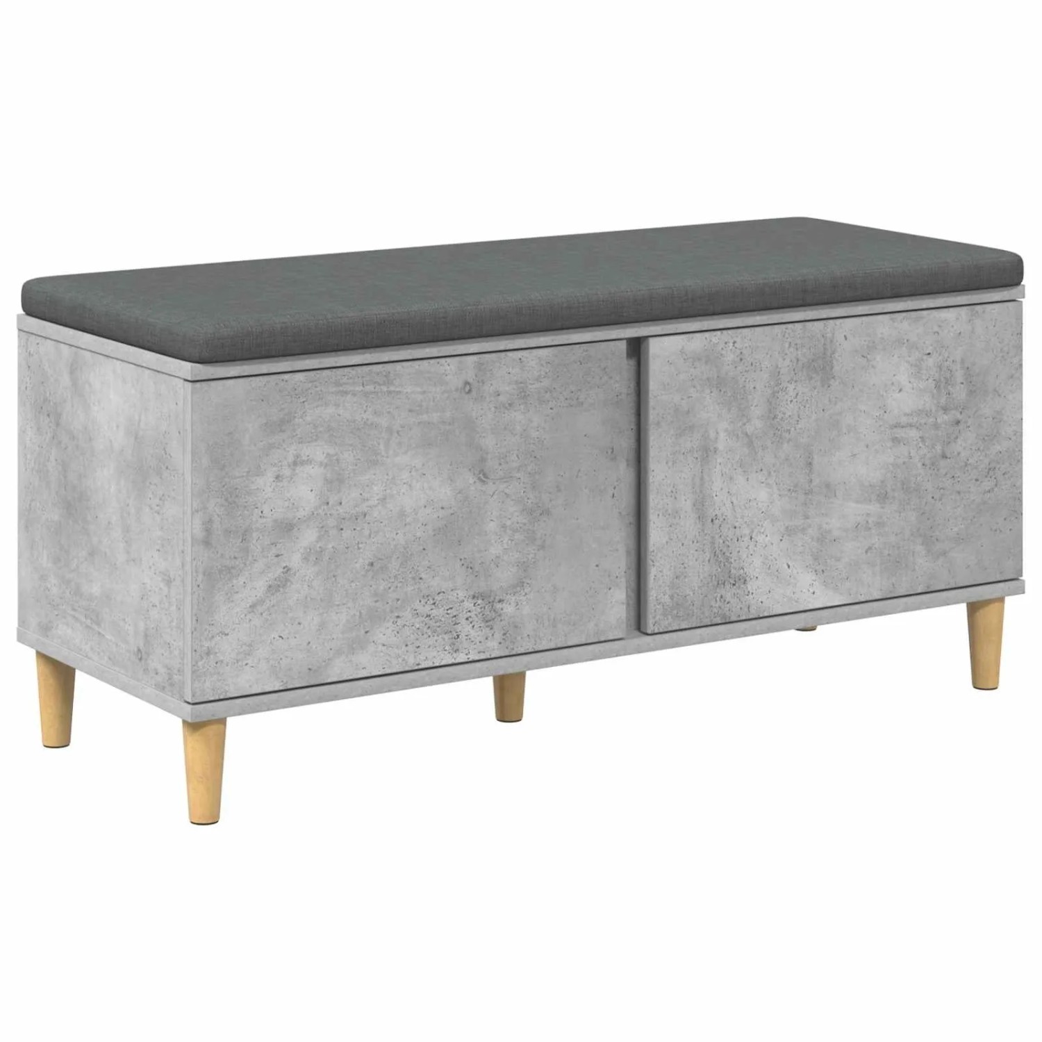 vidaXL Flurbank mit Kissen mit Speicher Betongrau 100 x 38 x 46 cm 891539