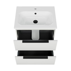 Pelipal Badmöbel-Set Quantum 07, schneeweiß glänzend, 61 cm breit, mit zwei Auszügen.