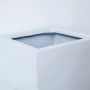Eleganter, hochglanz-weißer Pflanzkübel Säule aus Fiberglas, 38x38x70cm, für Innen- und Außenbereich.