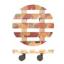 Wagner Multi Roller GH0643 mit Herbstlaub-Design, Rolluntersetzer aus Holz mit 4 Rollen, Ø 300mm, 100kg Tragkraft.