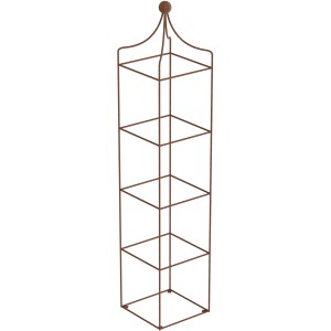 Eleo Obelisk Catania Groß, unbeschichtet, aus Metall mit Rost-Optik, eine Rankhilfe für Garten und Balkon.