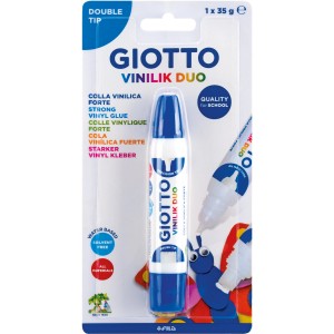 Giotto Vinilik Duo Vinyl-Kleber, 35 ml, mit Präzisions- und Pinselspitze.