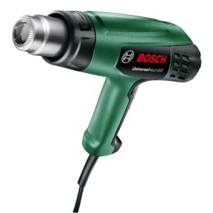 Bosch Heißluftgebläse UniversalHeat 600, grün-schwarz, mit 1800 W Leistung und Metall-Düse für präzise Heißluftarbeiten.
