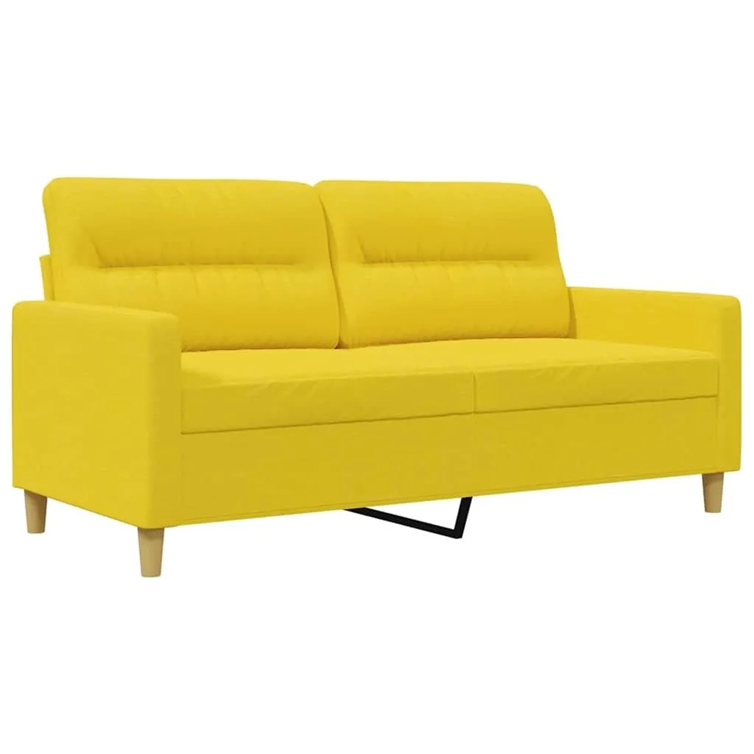 vidaXL 2-Sitzer-Sofa Hellgelb 140 cm Stoff 359240
