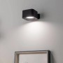 Eckige, schwarze EGLO LED Wandleuchte MURAGLIE mit Touch-Dimmer und Akku.