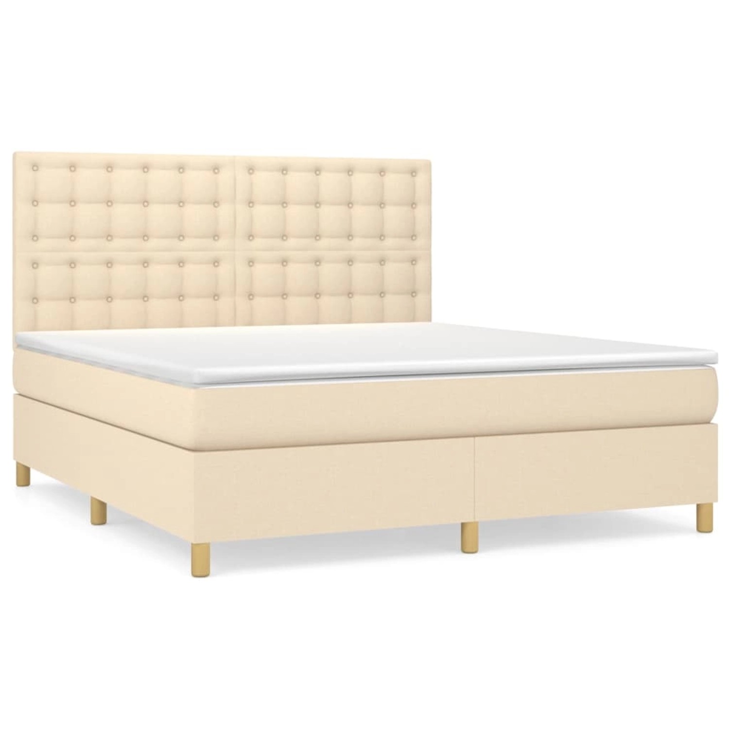 vidaXL Boxspringbett mit Matratze Creme 180x200 cm Stoff 3142678 günstig online kaufen