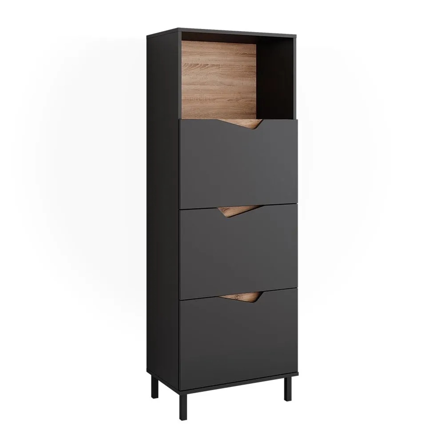 Vicco Kommode Marelle Anthrazit Artisan 60 x 170 mit 4 Fächern Art Nr 57874
