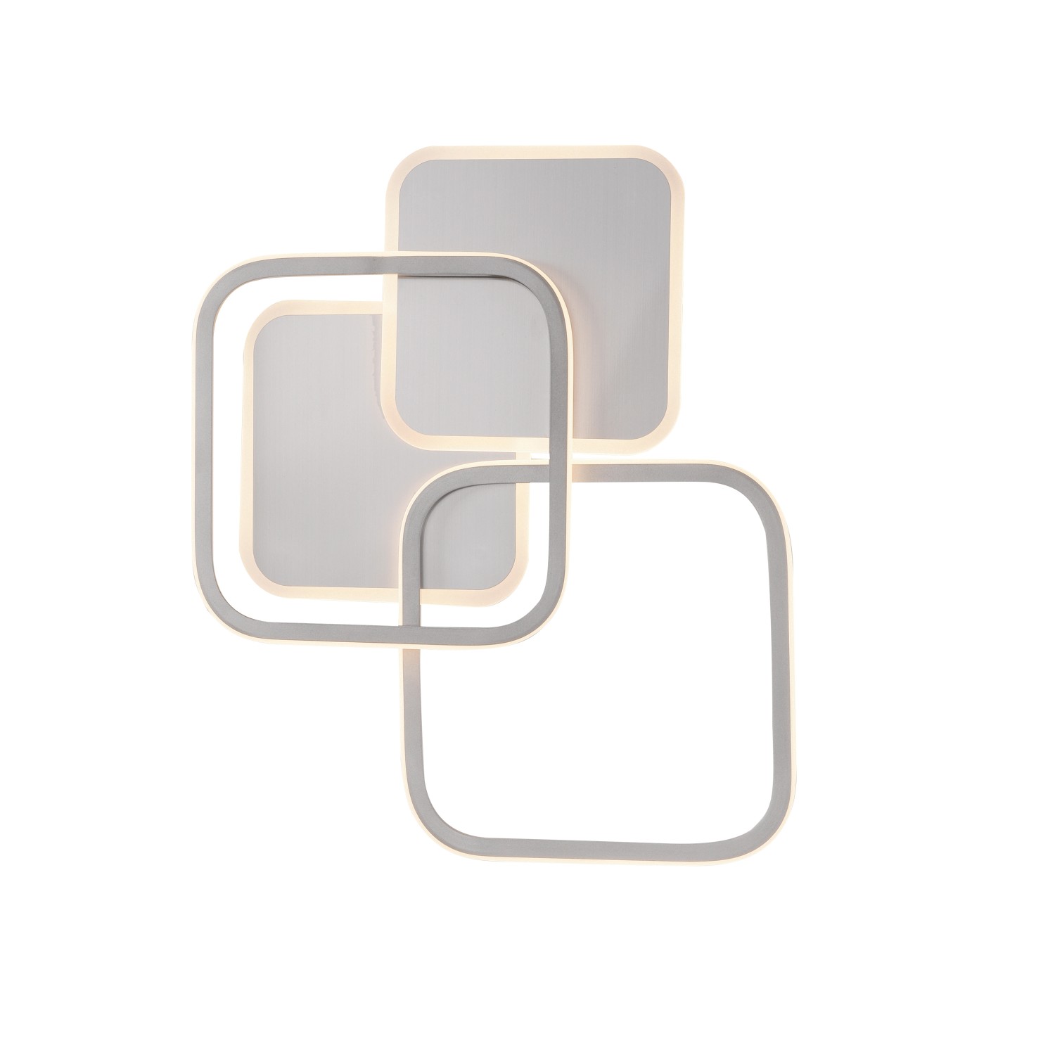 Moderne LED-Deckenleuchte Sevent von Just Light aus Stahl, quadratisches Design.