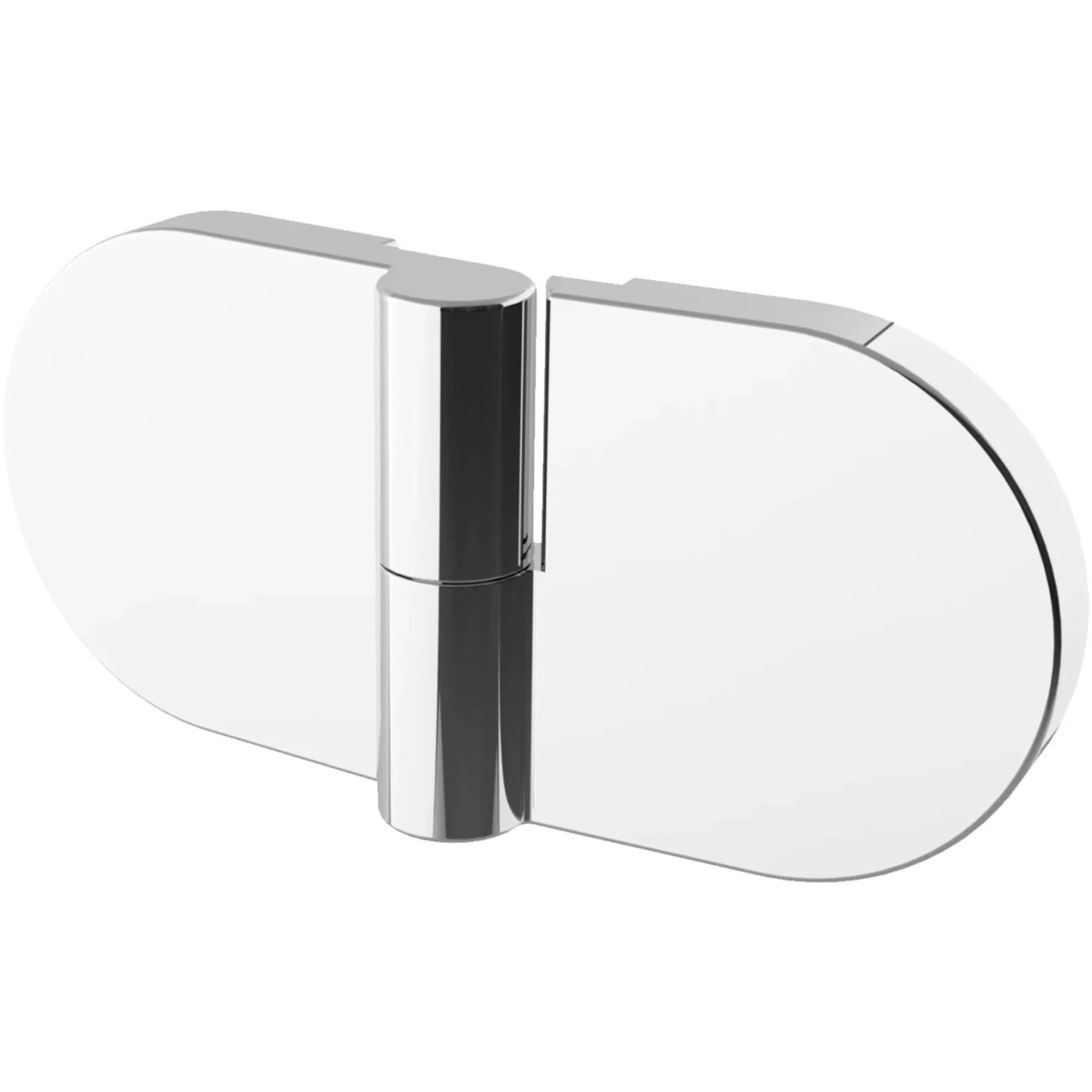 Detailaufnahme: Schulte ExpressPlus Drehtür MasterClass Seitenwand, Anschlag rechts, Chrom-Optik.