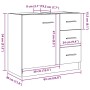 vidaXL Waschbeckenunterschrank in Schwarz Eichen-Optik, 63x30x54 cm, mit Schubladen und Tür.