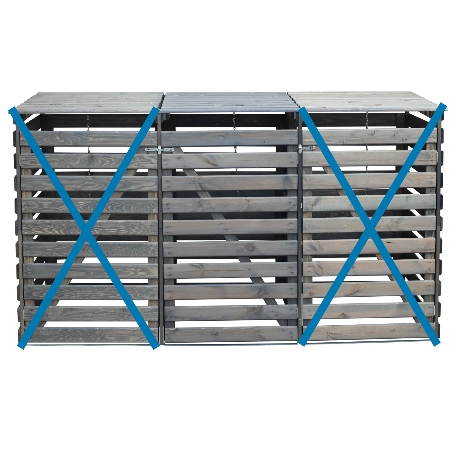 Promadino Erweiterungsbox Vario V Kiefernholz 122 cm x 92 cm x 70 cm Grau FSC®