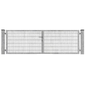 Doppeltor für Doppelstabmattenzaun, Zink, 200x80cm, mit Rahmen und Griff.