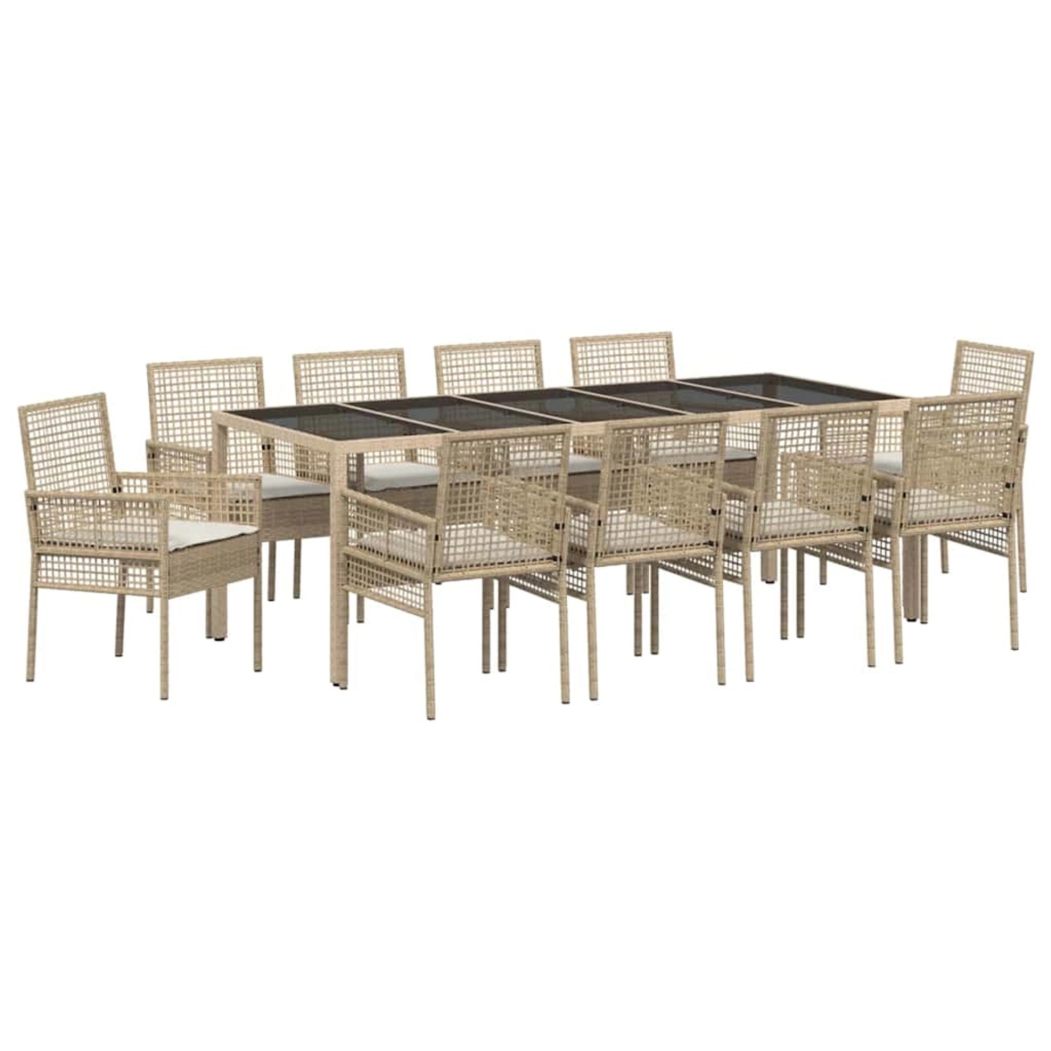 vidaXL Garten Essgruppe 11-Tlg Beige Poly Rattan 3334894 günstig online kaufen