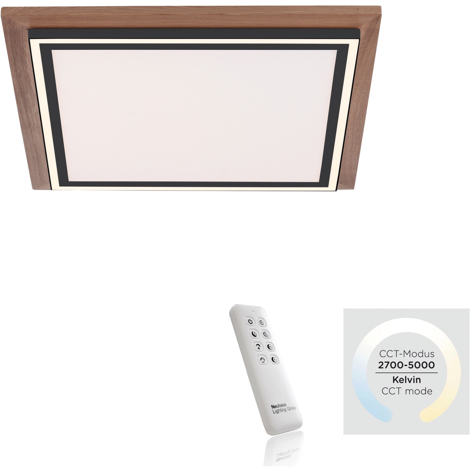 Paul Neuhaus Palma LED-Deckenlampe CCT Quadrat günstig online kaufen