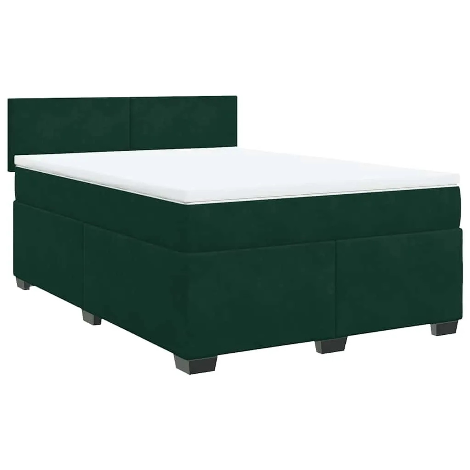 vidaXL Boxspringbett mit Matratze Dunkelgrün 160x200 cm Samt 3286351 günstig online kaufen