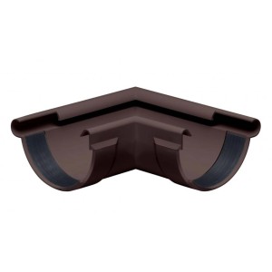 Inefa Rinnenwinkel 90° Außeneck, dunkelbraun, für halbrunde Dachrinnen NW 100.