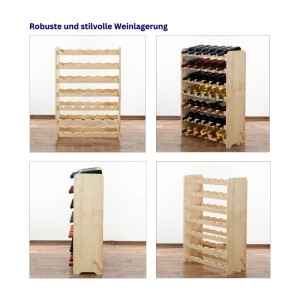PROREGAL Weinregal Pinotwine C aus Kiefernholz, unbehandelt, für 42 Flaschen.
