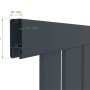 Detailaufnahme Casanoov Gartentür Veymont, Aluminium, grau, Maße des Profils.