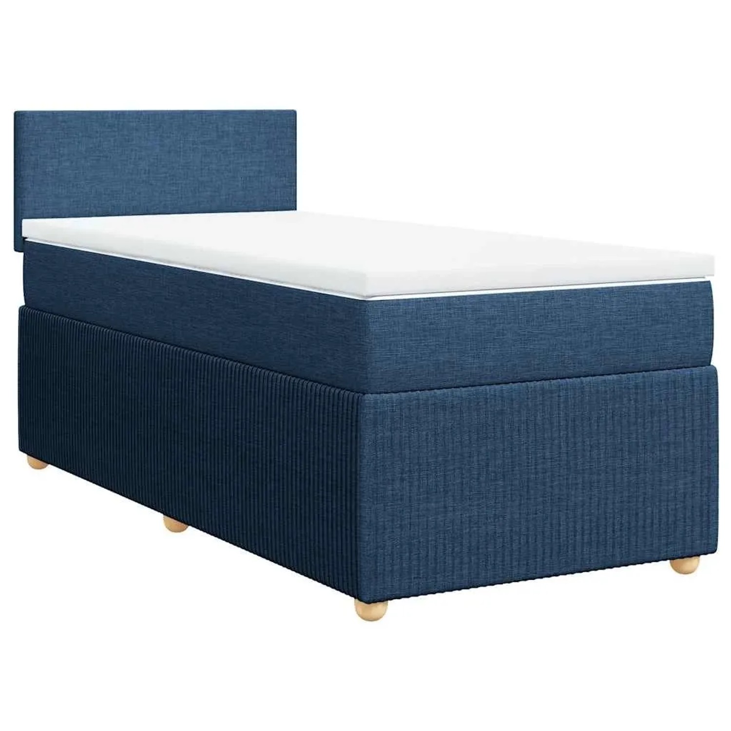 vidaXL Boxspringbett mit Matratze Blau 90x200 cm Stoff 3287338 günstig online kaufen