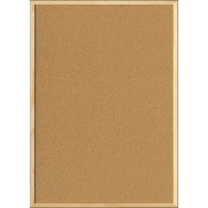 Rechteckige Memo-Art Pinnwand II (70x50 cm) mit hellem Holzrahmen und Korkoberfläche.