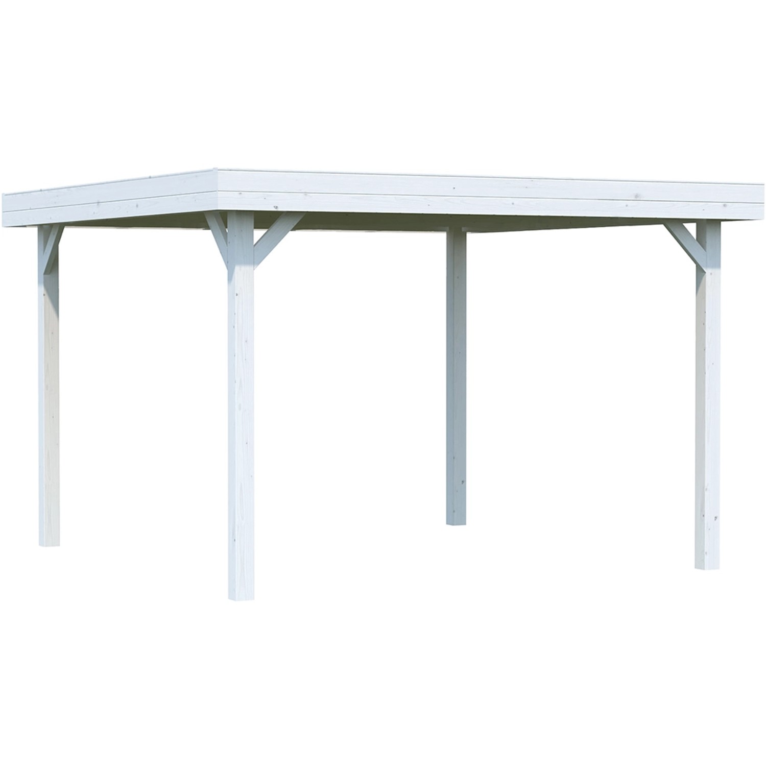 Palmako Pavillon Lucy 12,2 m² Weiß Grundiert 349 cm x 349 cm
