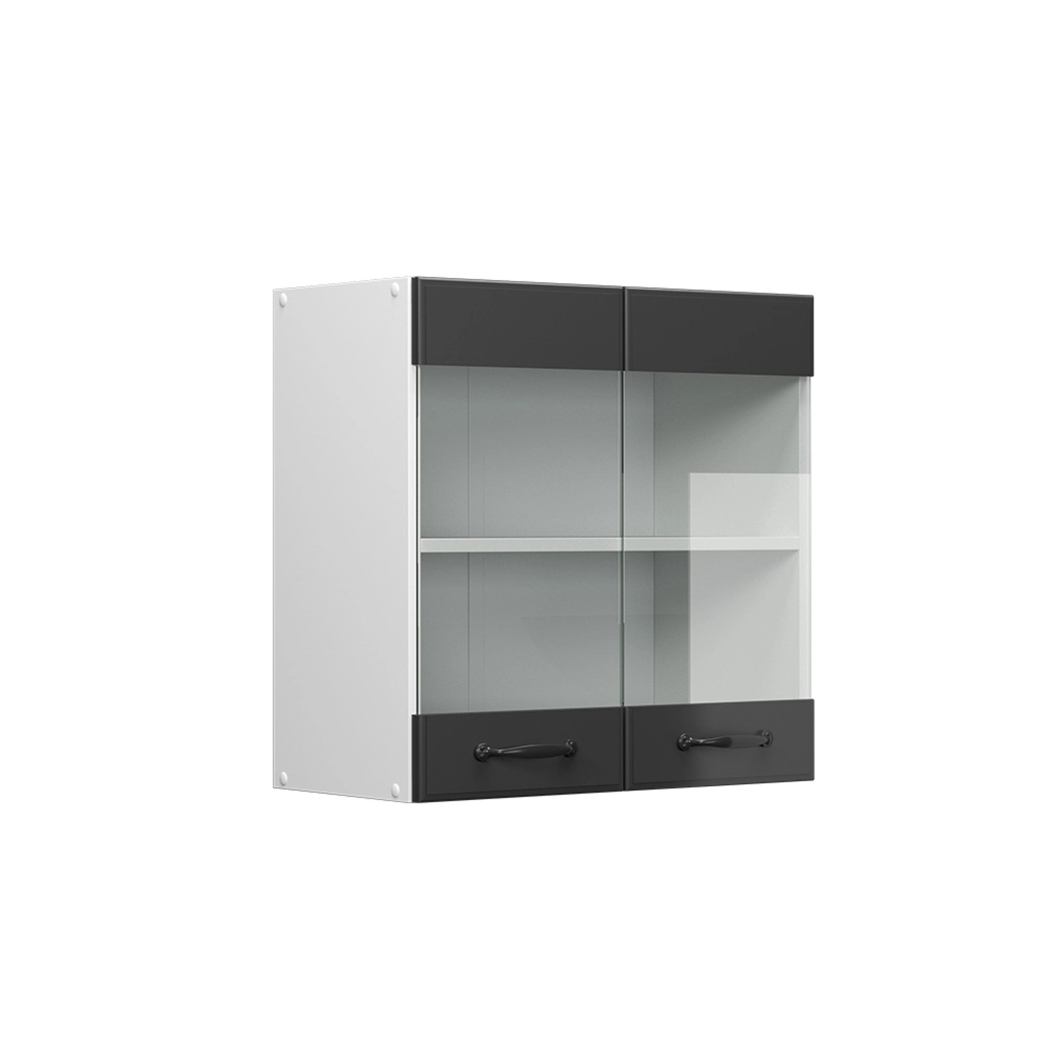 Vicco Küchenglasschrank R-Line Glashängeschrank Anthrazit Landhaus/Weiß 60 cm