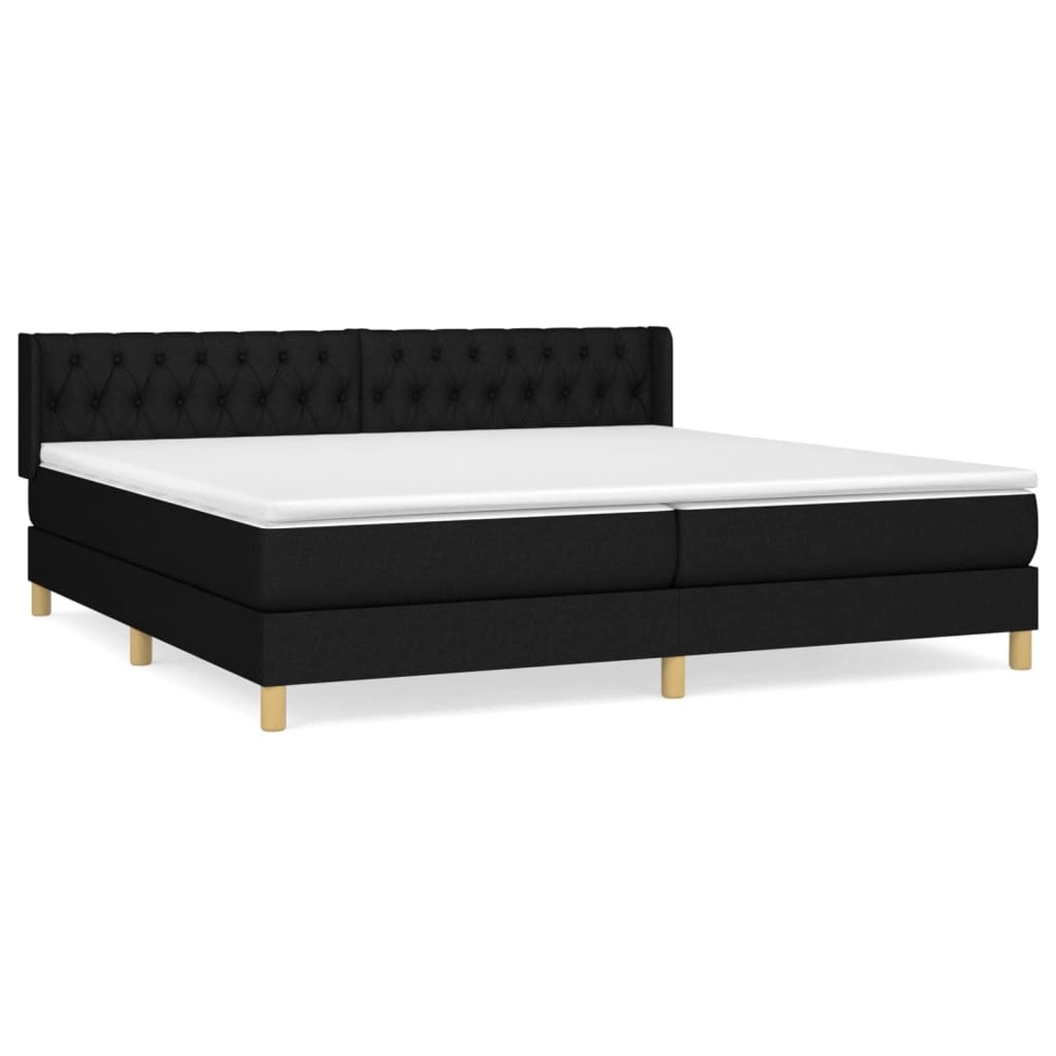 vidaXL Boxspringbett mit Matratze Schwarz 200x200 cm Stoff 3130539 günstig online kaufen