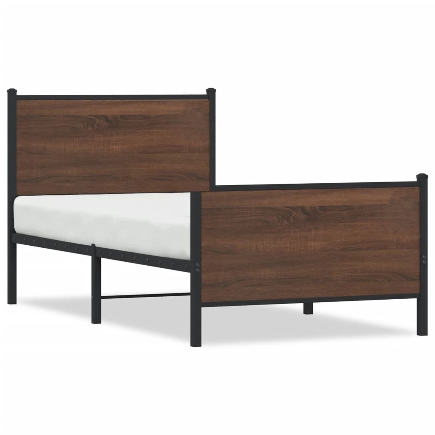 vidaXL Metallbett ohne Matratze Braun Eichen-Optik 107x203 cm 4007779 günstig online kaufen