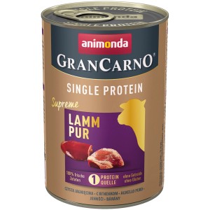Gran Carno Single Protein Lamm Pur, 400g Dose Hunde-Nassfutter mit Lammfleisch.