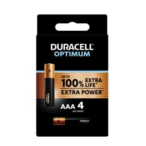 Duracell Optimum AAA Batterien, 4er-Pack. Leistungsstarke Micro Alkaline Batterien für Geräte.