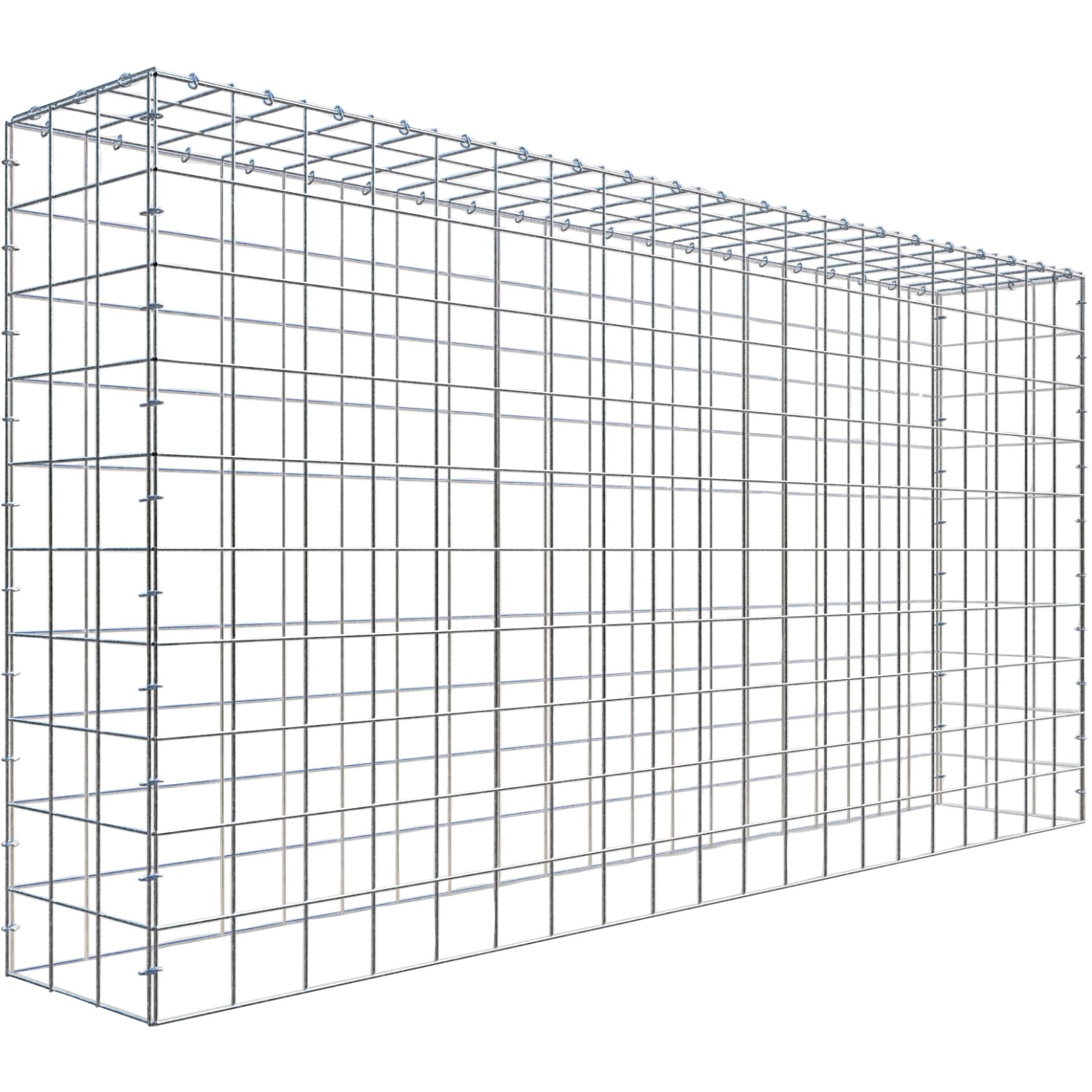 Gabiona C-Ring-Gabione-Anbaukorb Typ 3 100 x 200 x 30 cm Maschenw 10 x 10 cm