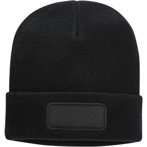 Schwarze Scheibler Strickmütze Tux 8975 für Arbeitskleidung mit Platz für Druck.