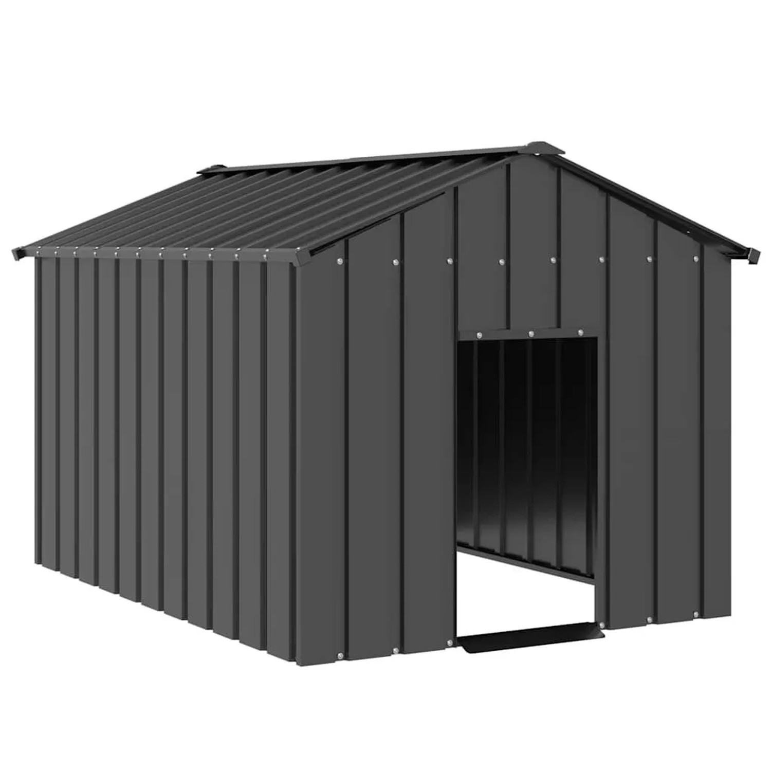 vidaXL Hundehütte mit Dach 113x153x101 cm Verzinkter Stahl 4100919