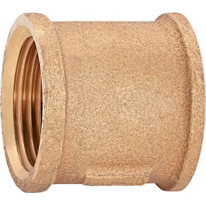 Rotguss Gewinde-Muffe 30,3 mm (Rp 1) für die schnelle Rohrverbindung.